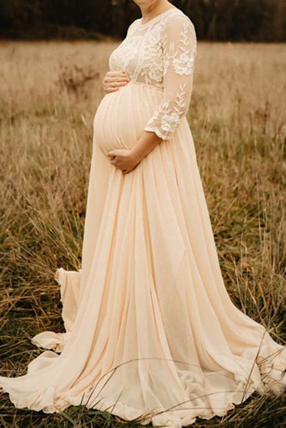 New Lace Chiffon Maternity Photography Props Long Dress Cute Pregnancy  Dresses Elegence Pregnant Women Maxi Gown For Photo Shoot 2492 T2 From  Dp02, $38.45