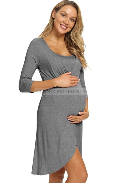 Soft Labor Delivery Nursing Nightgown Maternity Dress – Glamix Maternity