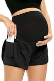 Fashion Over Belly Maternity Workout Shorts Yoga Running Bottoms