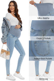 Maternity Jeans Over The Belly Slim Stretchy High Waist Denim Skinny Pants