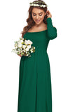 Off-the-Shoulder Long Sleeves Elegant Dress Maternity Maxi Dress