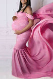 Off-the-shoulder Mermaid Maternity Photoshoot Dress