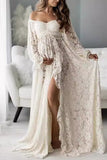 Vintage Two-piece Lace Boho Maternity Photoshoot Dress