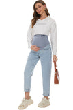 Maternity Jeans Over Belly Comfy Boyfriend Jeans Denim Pregnancy Pants