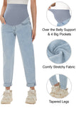 Maternity Jeans Over Belly Comfy Boyfriend Jeans Denim Pregnancy Pants