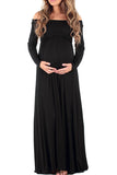 Off Shoulder Plus Size Maternity Photoshoot Long Dress