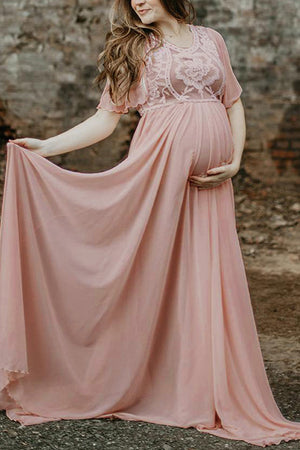 Rainbow Lace Maxi Maternity Gown Baby Shower Dress – Glamix Maternity