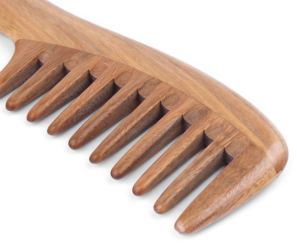 Natural Massage Wooden Wide Tooth Curly Hair Comb