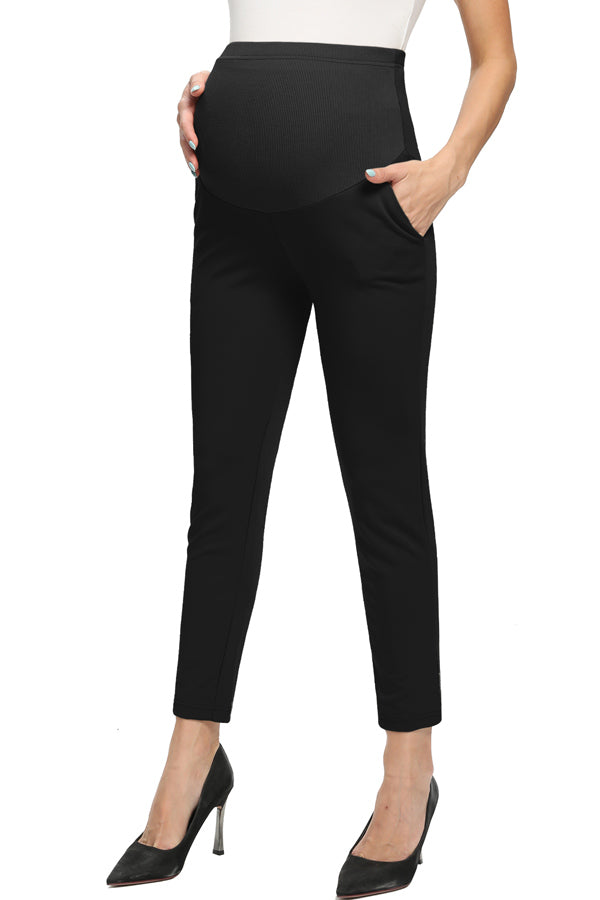 Wytyjxccyy Maternity Pants Pregnant Women Stretch High Waist Slim Fit  Straight Leg Trousers Ankle Pants for Work Career Office 
