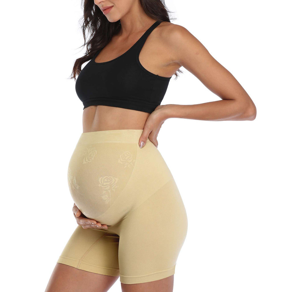 Baby Bump” Maternity Shorts Shaper Over Belly High Waisted Pregnancy  Underwear