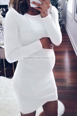 Basic Ruched Bodycon Maternity Dress – Glamix Maternity